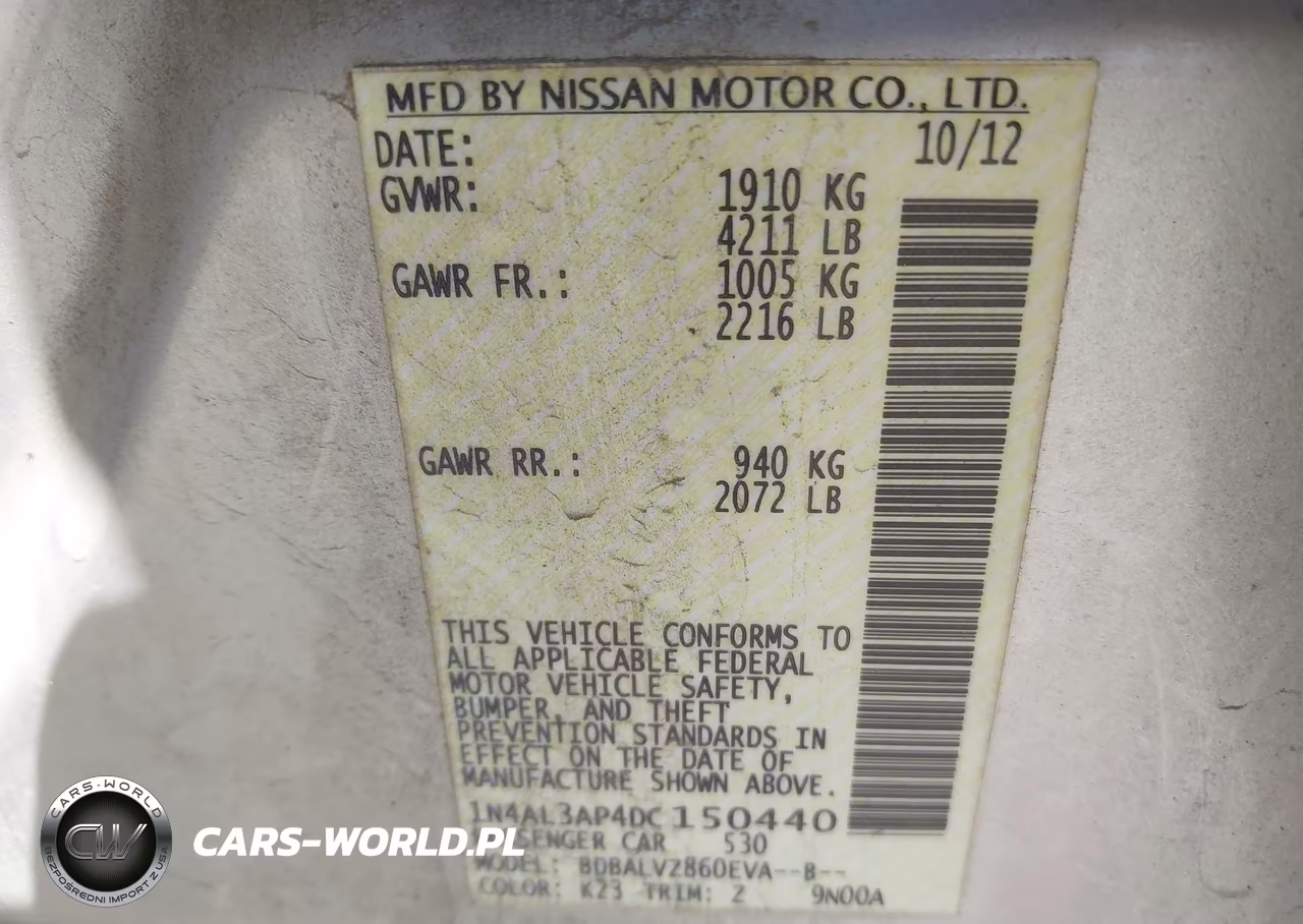 2013 Nissan Altima 2.5 Sl VIN:1N4AL3AP4DC150440 - 9