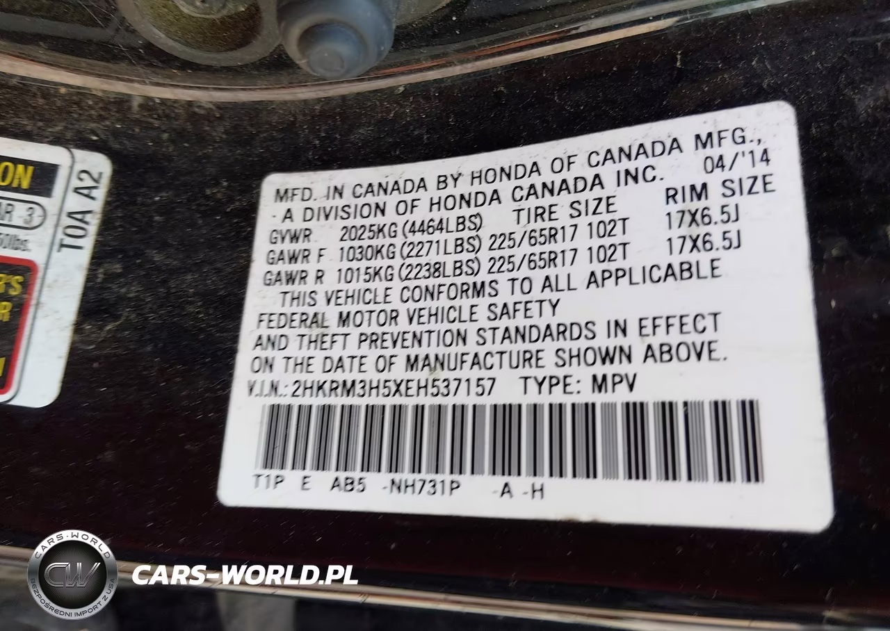2014 Honda Cr-V Ex VIN:2HKRM3H5XEH537157 - 9