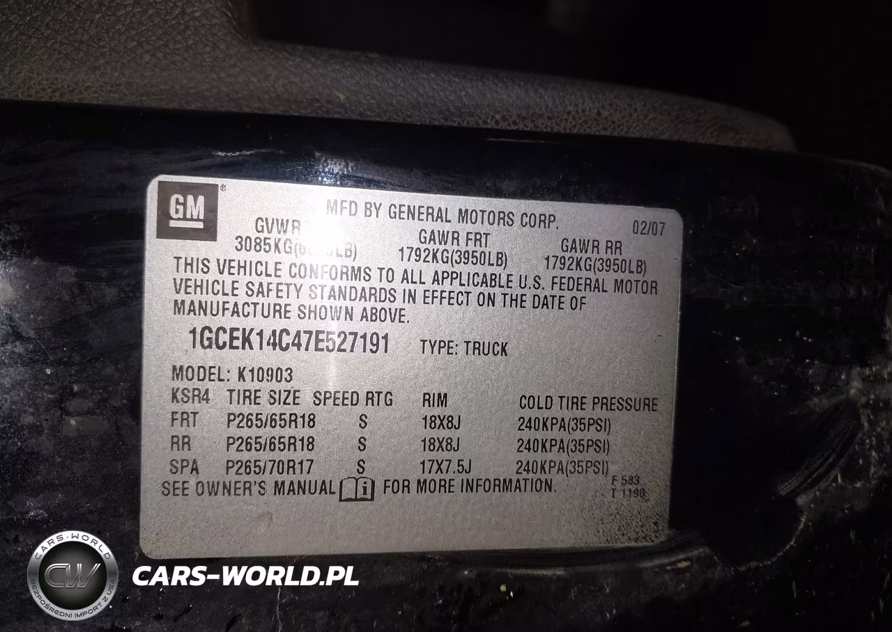 2007 Chevrolet Silverado 1500 Lt1 VIN:1GCEK14C47E527191 - 9