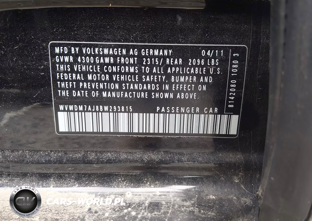 2011 Volkswagen Golf Tdi 4-Door VIN:WVWDM7AJ8BW293815 - 9