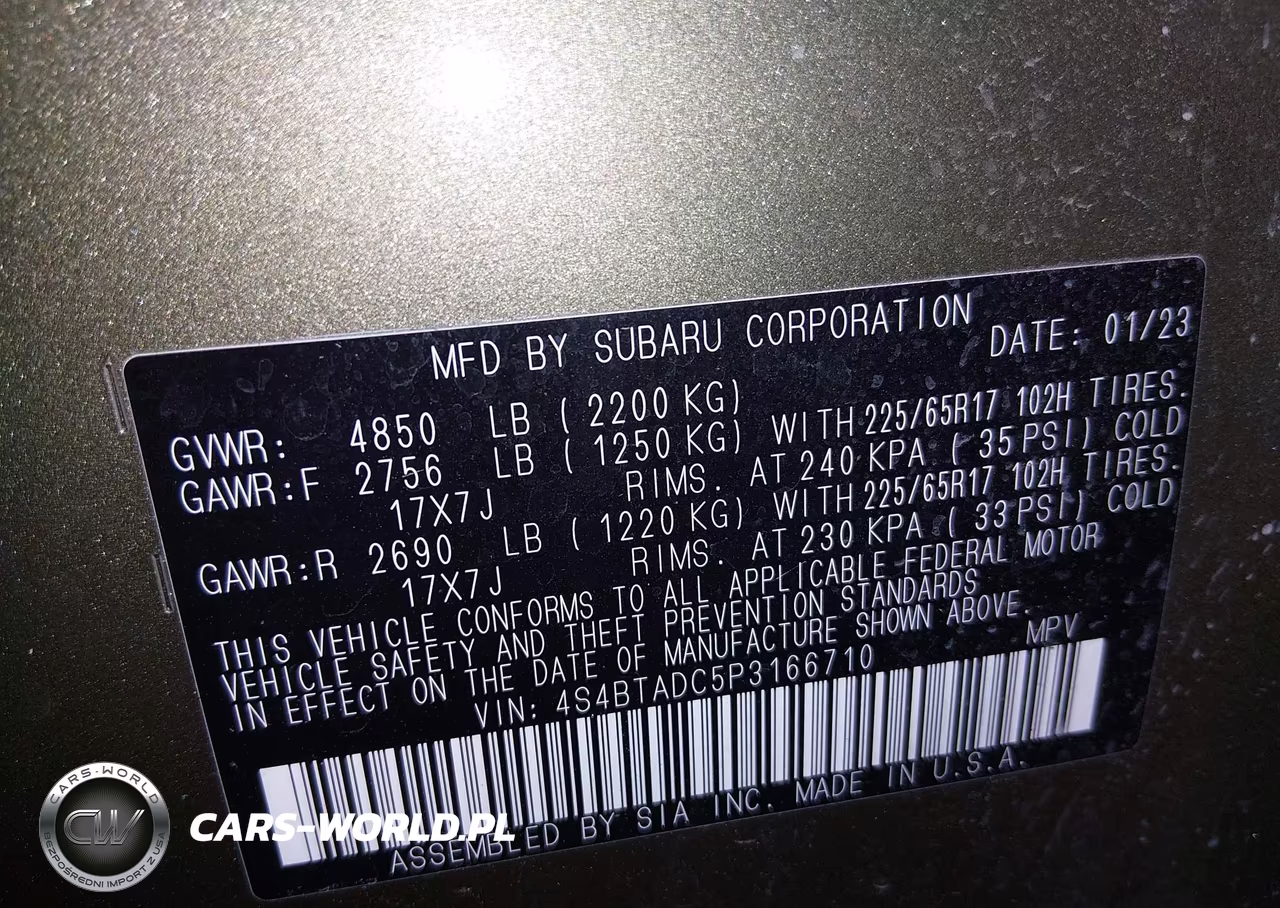 2023 Subaru Outback Premium VIN:4S4BTADC5P3166710 - 9