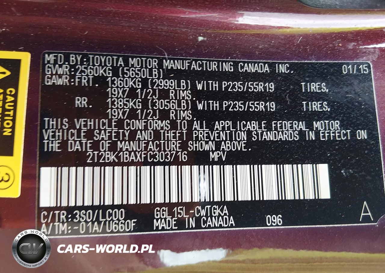 2015 Lexus Rx 350 VIN:2T2BK1BAXFC303716 - 9