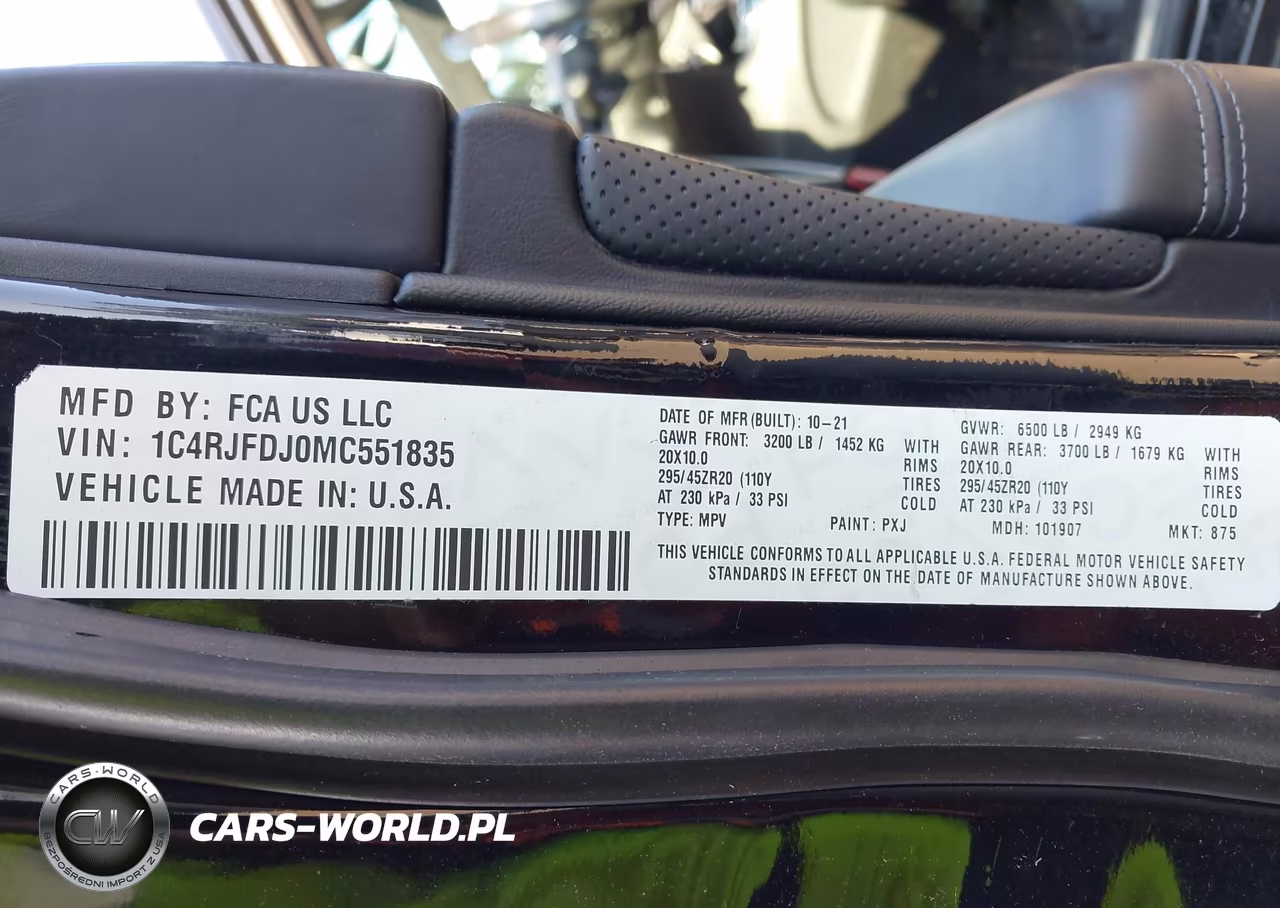 2021 Jeep Grand Cherokee Srt 4X4 VIN:1C4RJFDJ5MC518393 - 9