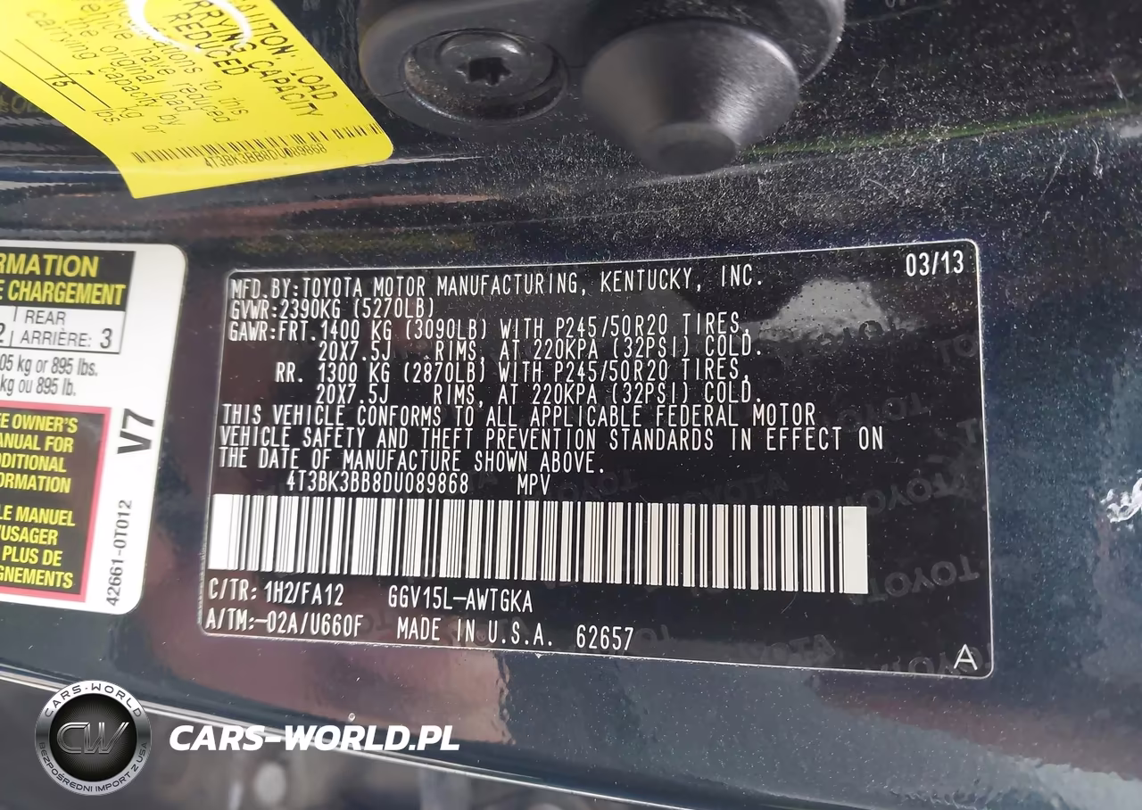 2013 Toyota Venza Le V6 VIN:4T3BK3BB8DU089868 - 9
