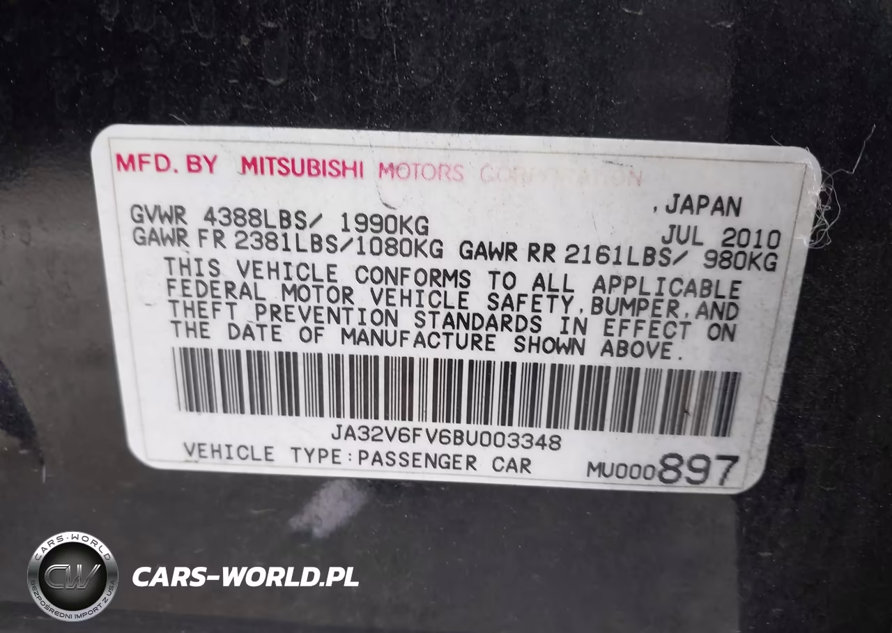 2011 Mitsubishi Lancer Ralliart VIN:JA32V6FV6BU003348 - 9