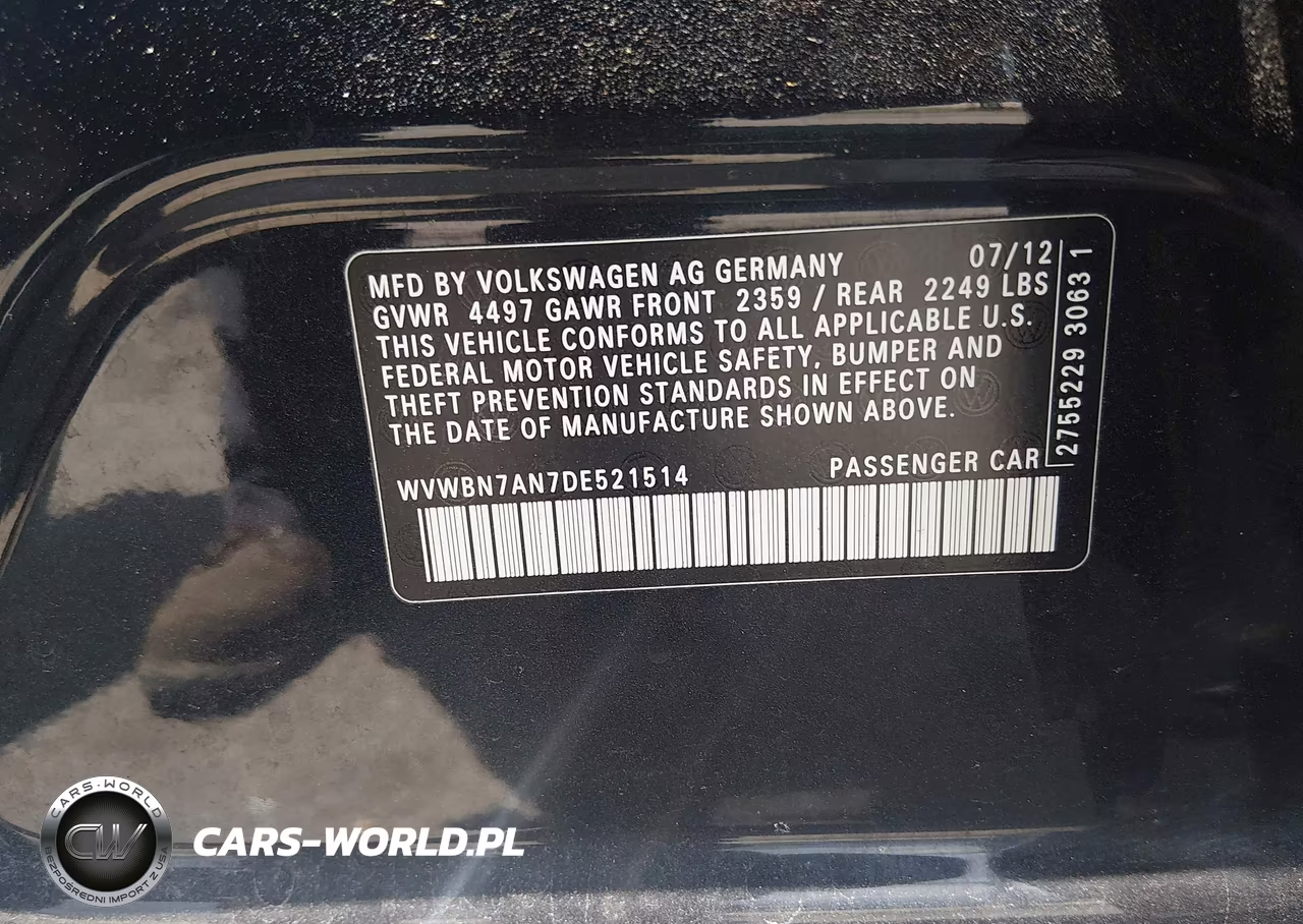 2013 Volkswagen Cc 2.0T Sport Plus VIN:WVWBN7AN7DE521514 - 9
