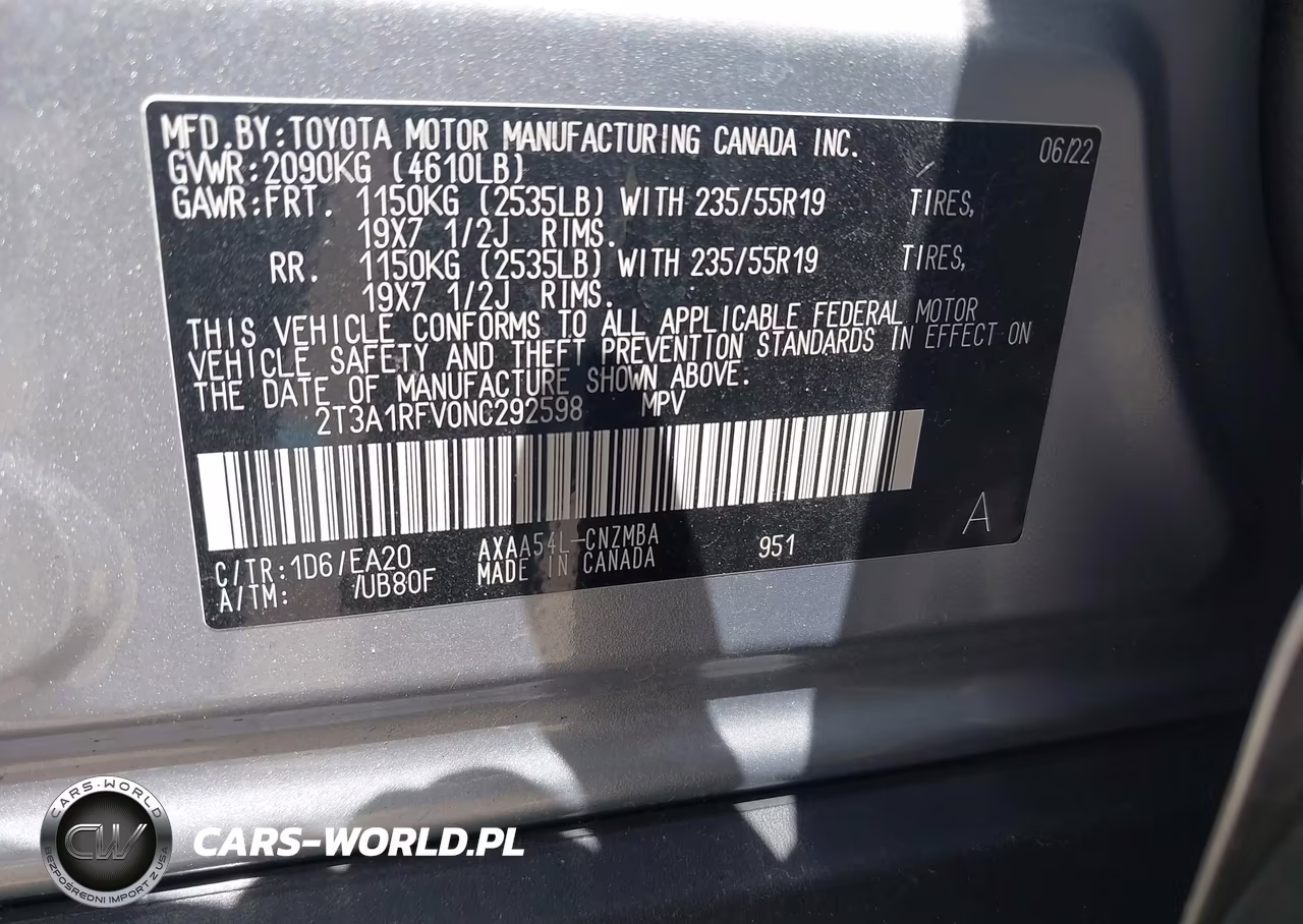 2022 Toyota Rav4 Xle Premium VIN:2T3A1RFV0NC292598 - 9