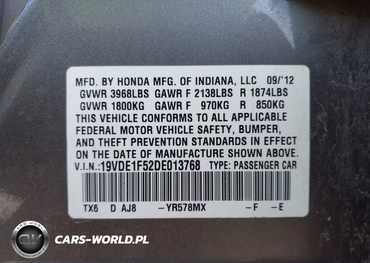 2013 Acura Ilx 2.0L VIN:19VDE1F52DE013768 - 9
