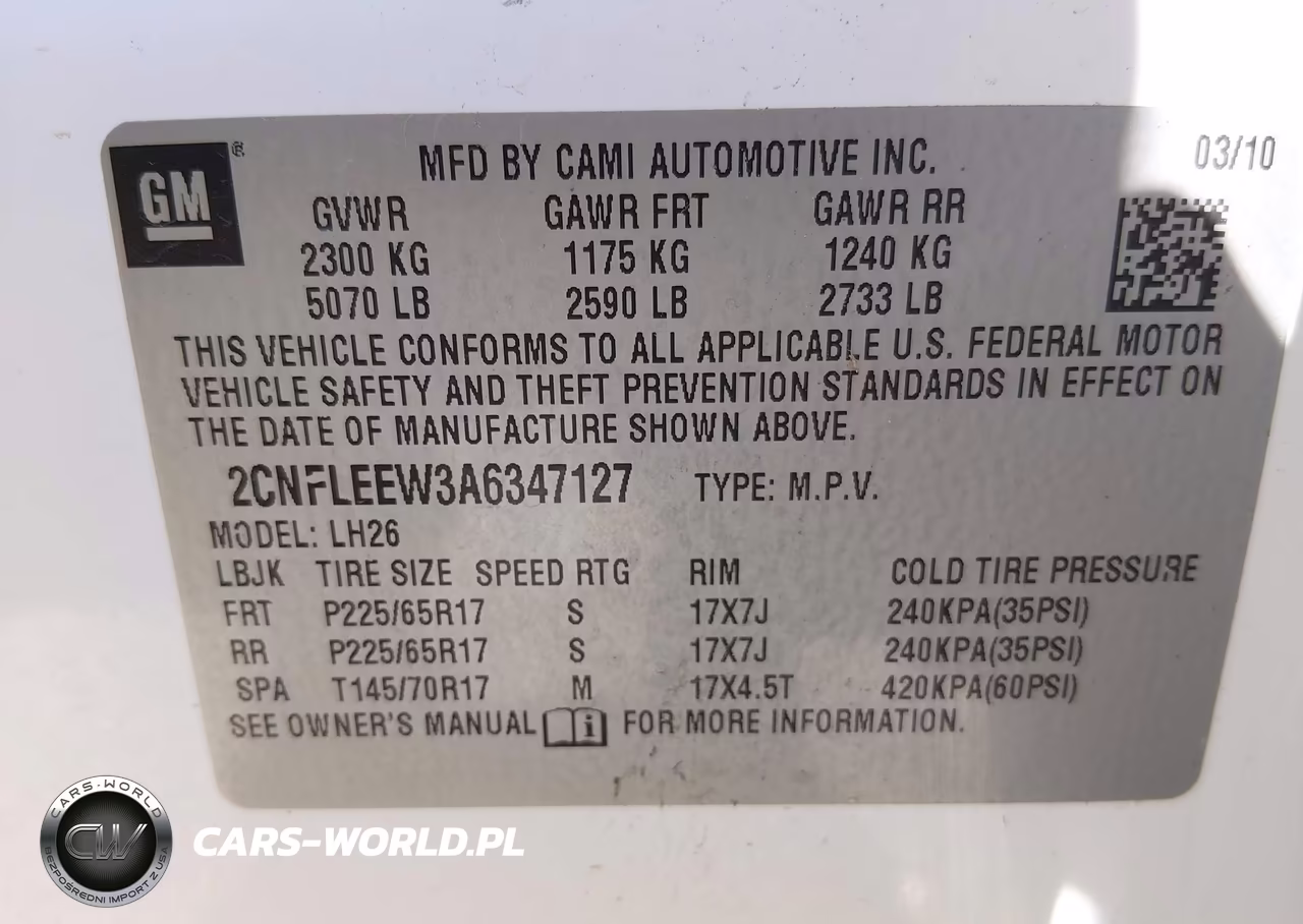2010 Chevrolet Equinox Lt VIN:2CNFLEEW3A6347127 - 9
