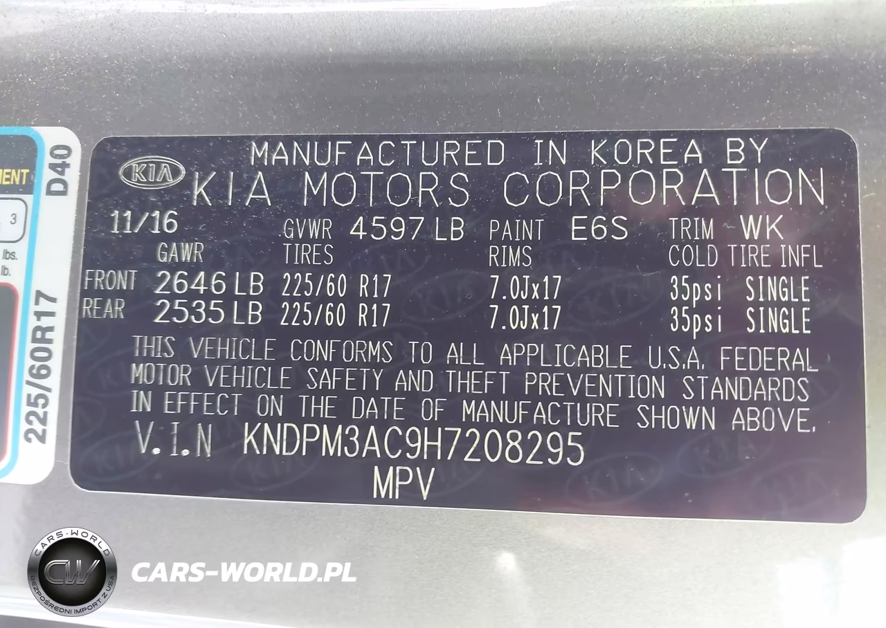 2017 Kia Sportage Lx VIN:KNDPM3AC9H7208295 - 9