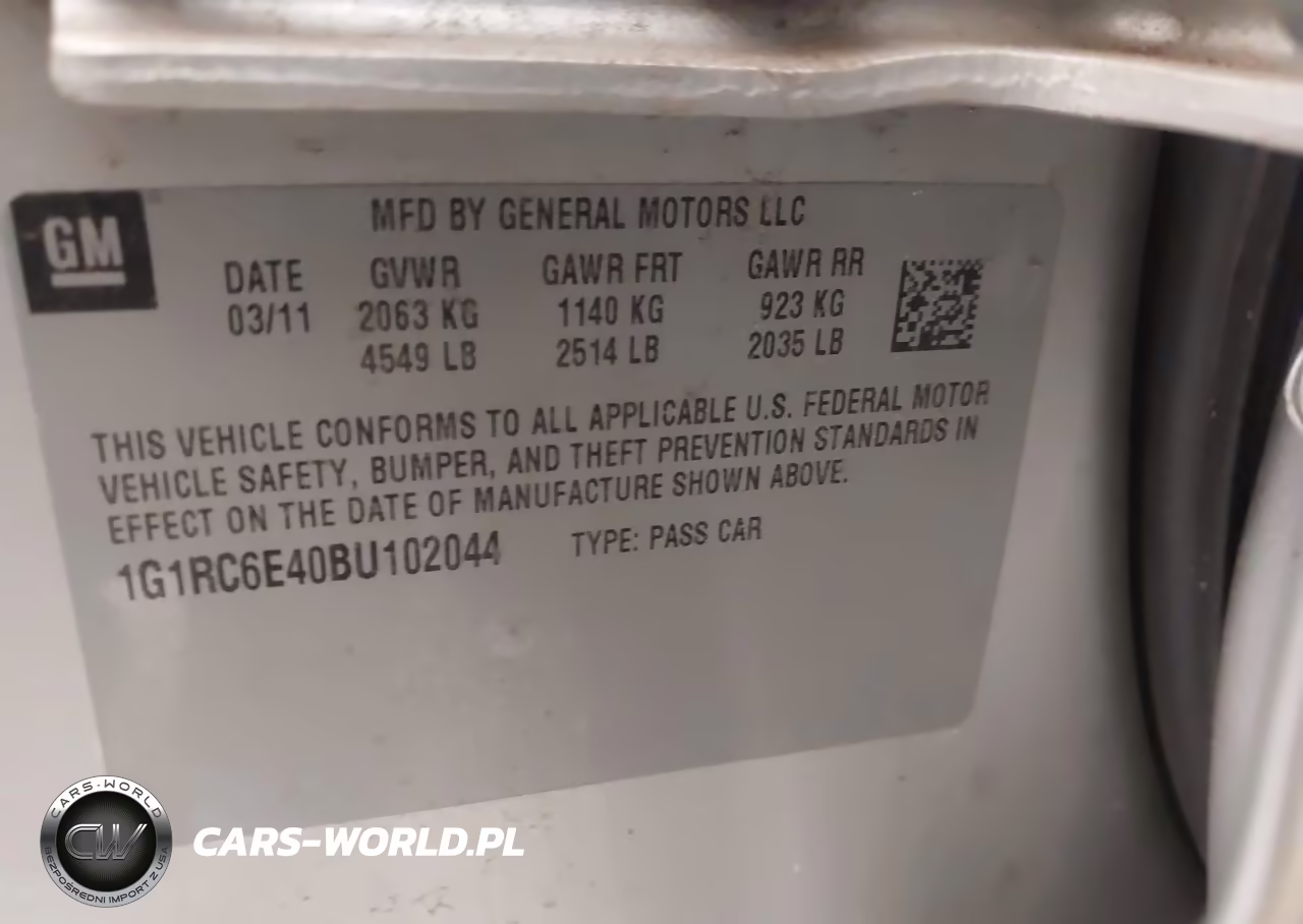 2011 Chevrolet Volt VIN:1G1RC6E40BU102044 - 9