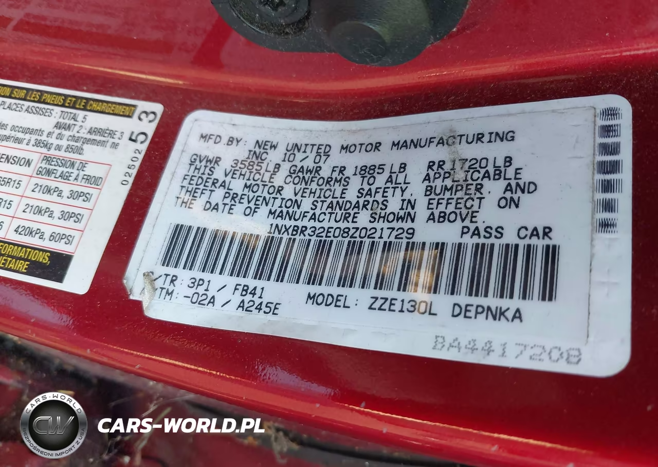 2008 Toyota Corolla Le VIN:1NXBR32E08Z021729 - 9