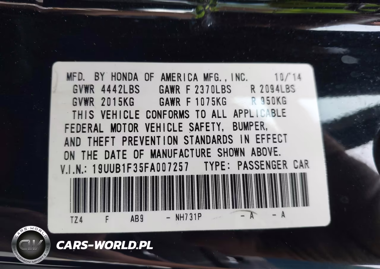 2015 Acura Tlx VIN:19UUB1F35FA007257 - 9