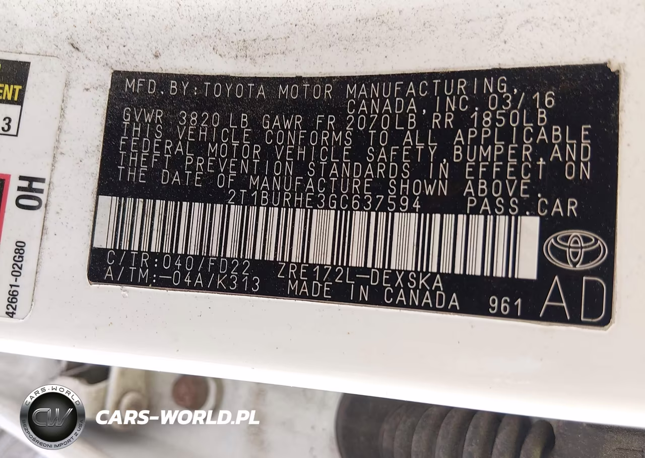 2016 Toyota Corolla S Plus VIN:2T1BURHE3GC637594 - 9