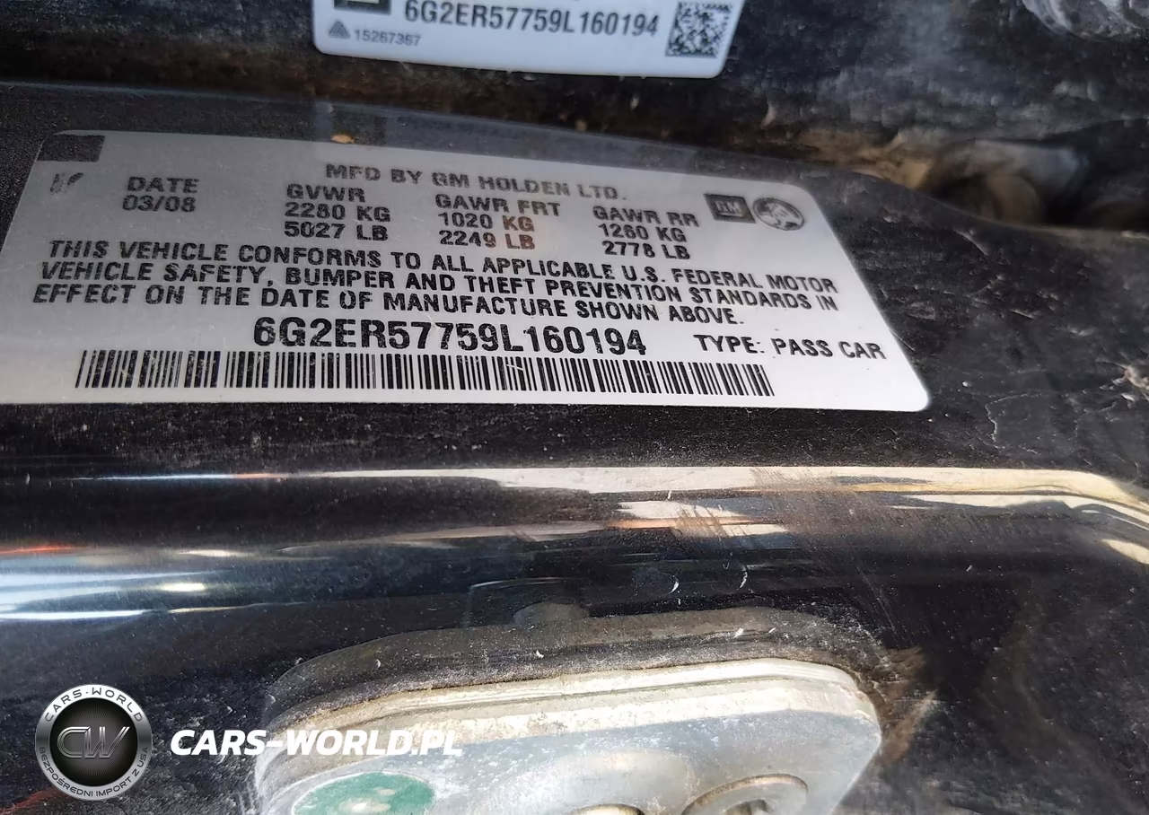 2009 Pontiac G8 VIN:6G2ER57759L160194 - 9