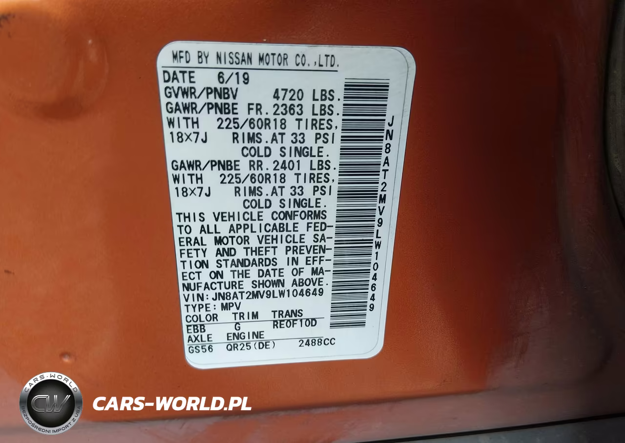 2020 Nissan Rogue Sv Intelligent Awd VIN:JN8AT2MV9LW104649 - 9