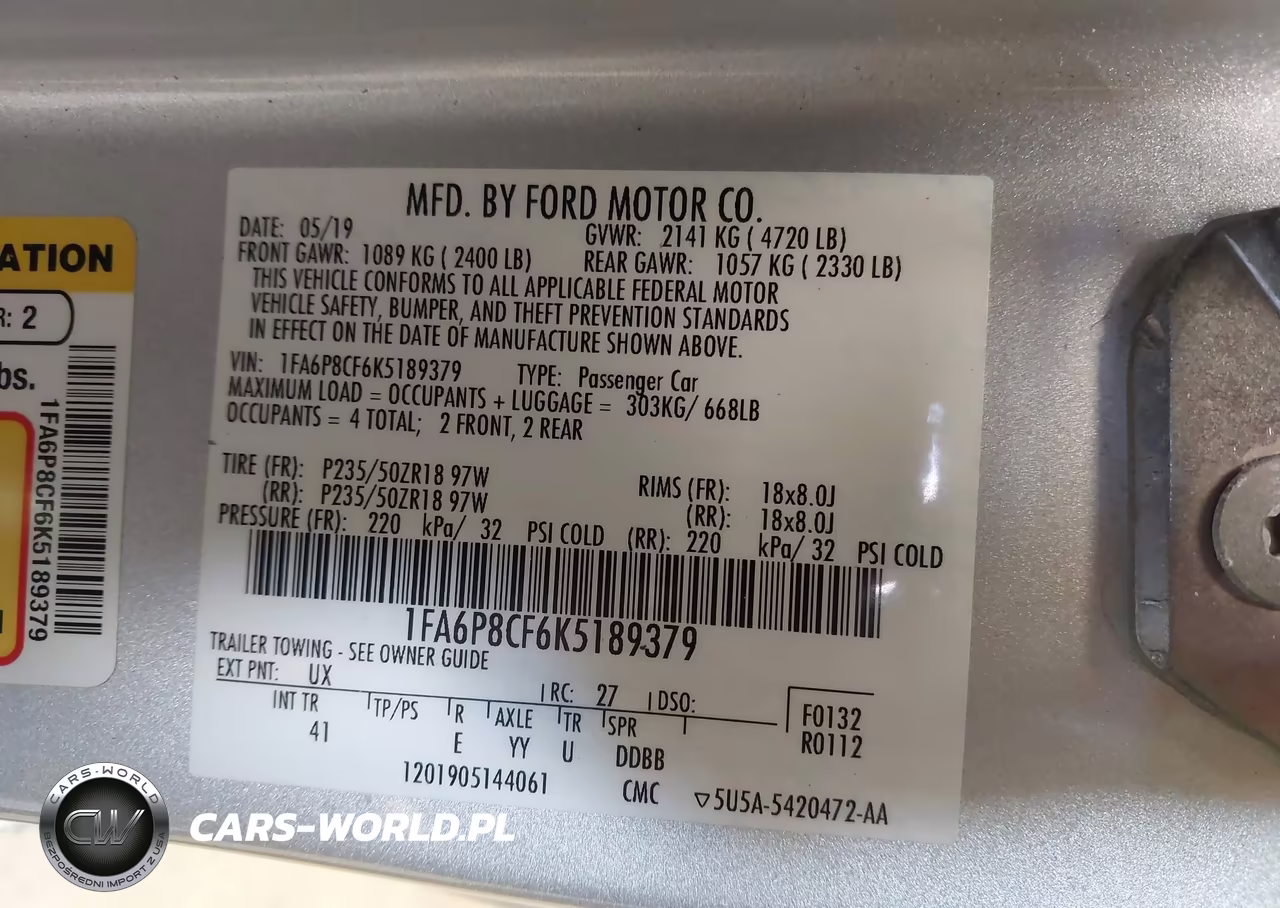 2019 Ford Mustang Gt-Gt Premium VIN:1FA6P8CF6K5189379 - 9