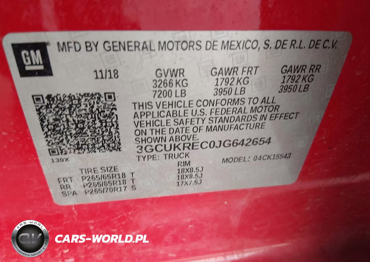2018 Chevrolet Silverado 1500 2Lt VIN:3GCUKREC0JG642654 - 9