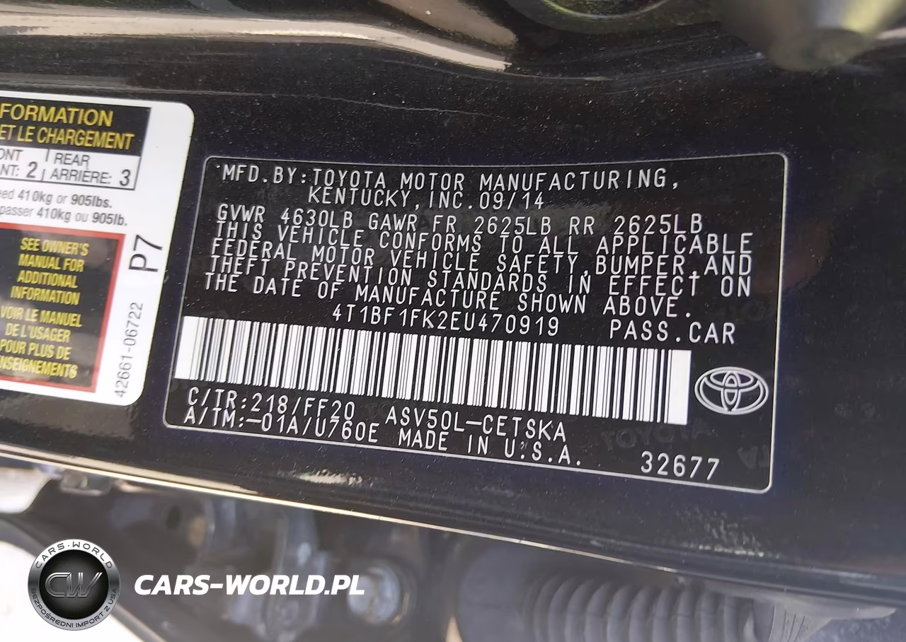 2014 Toyota Camry Se VIN:4T1BF1FK2EU470919 - 9