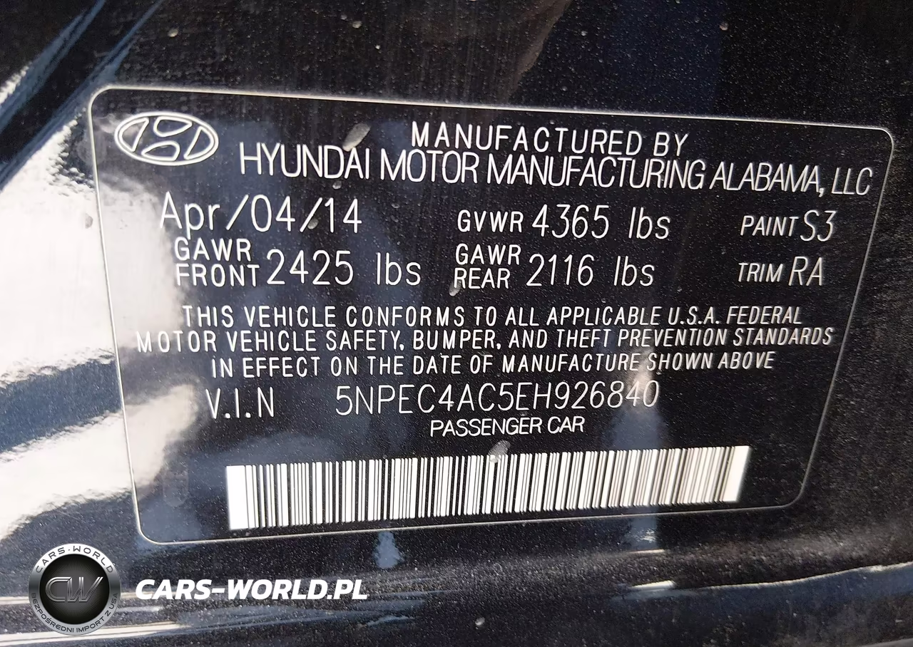 2014 Hyundai Sonata Limited VIN:5NPEC4AC5EH926840 - 9