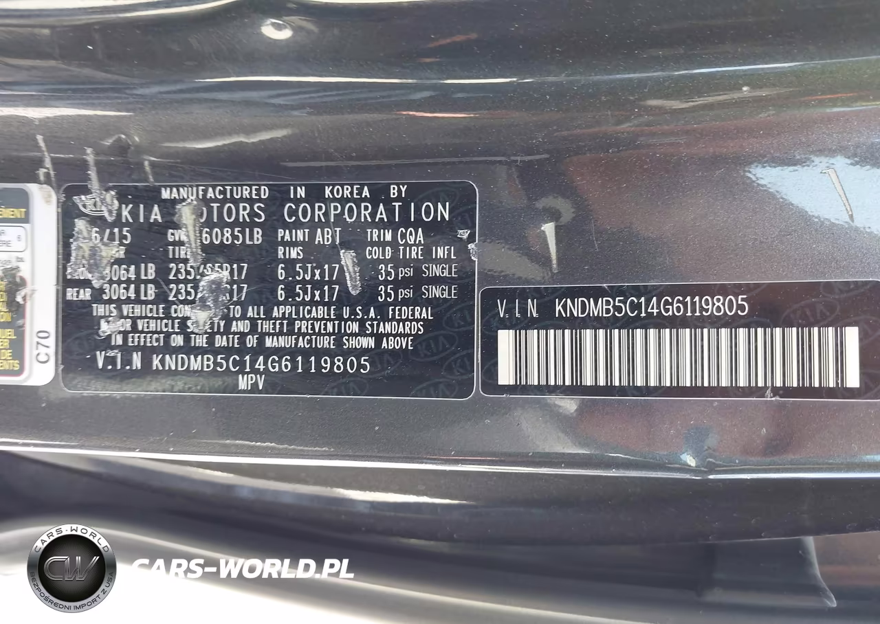 2016 Kia Sedona Lx VIN:KNDMB5C14G6119805 - 9
