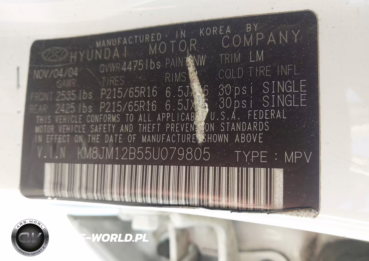 2005 Hyundai Tucson Gl VIN:KM8JM12B55U079805 - 9