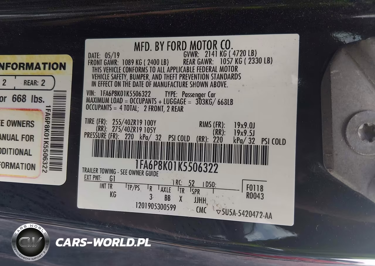 2019 Ford Mustang Bullitt VIN:1FA6P8K01K5506322 - 9