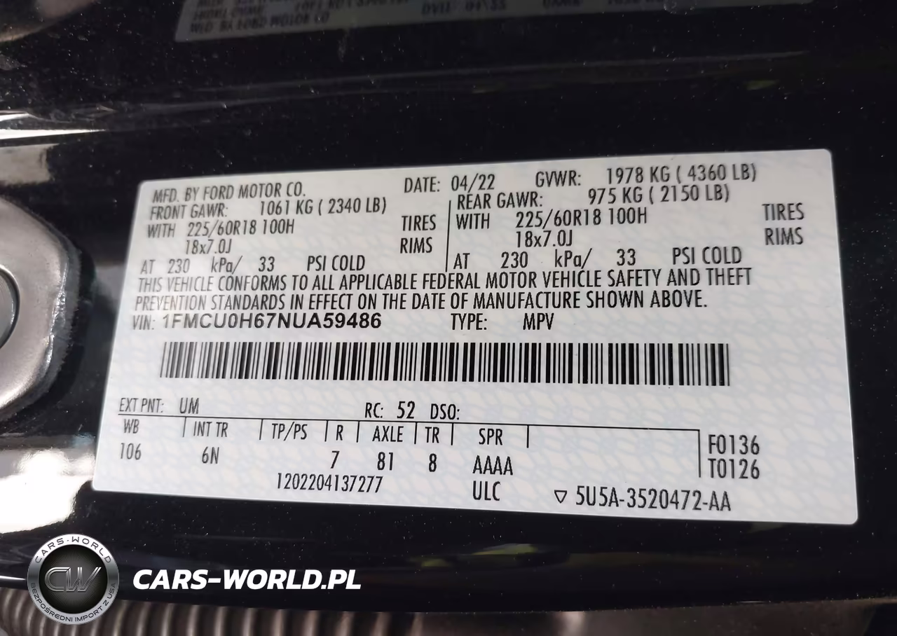 2022 Ford Escape Sel VIN:1FMCU0H67NUA59486 - 9