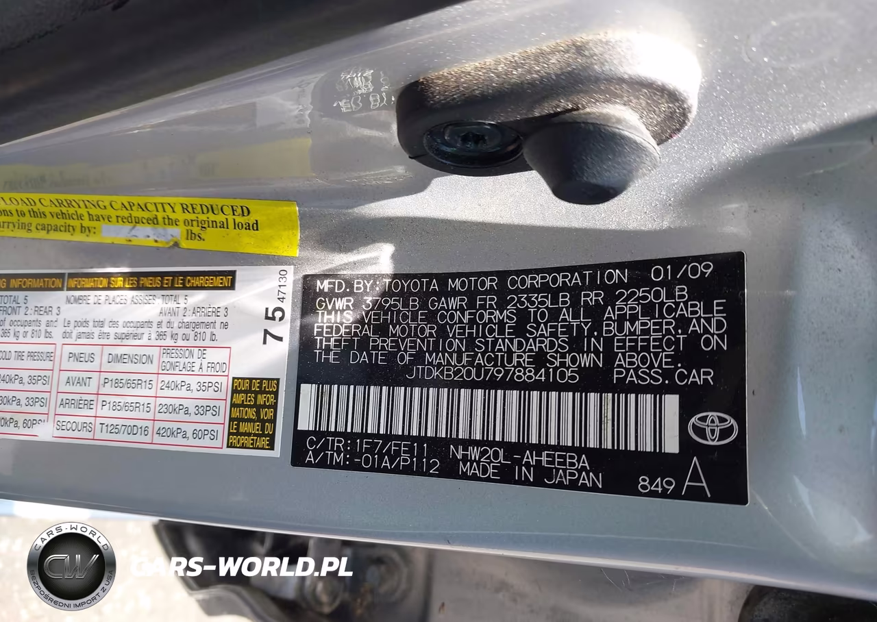 2009 Toyota Prius VIN:JTDKB20U797884105 - 9