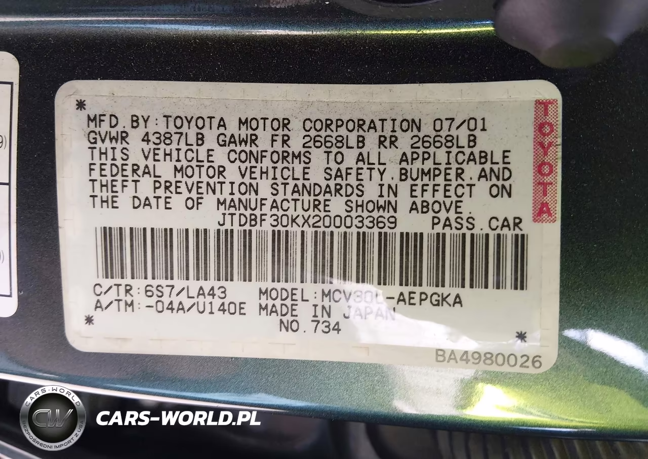 2002 Toyota Camry Le-Se-Xle VIN:JTDBF30KX20003369 - 9