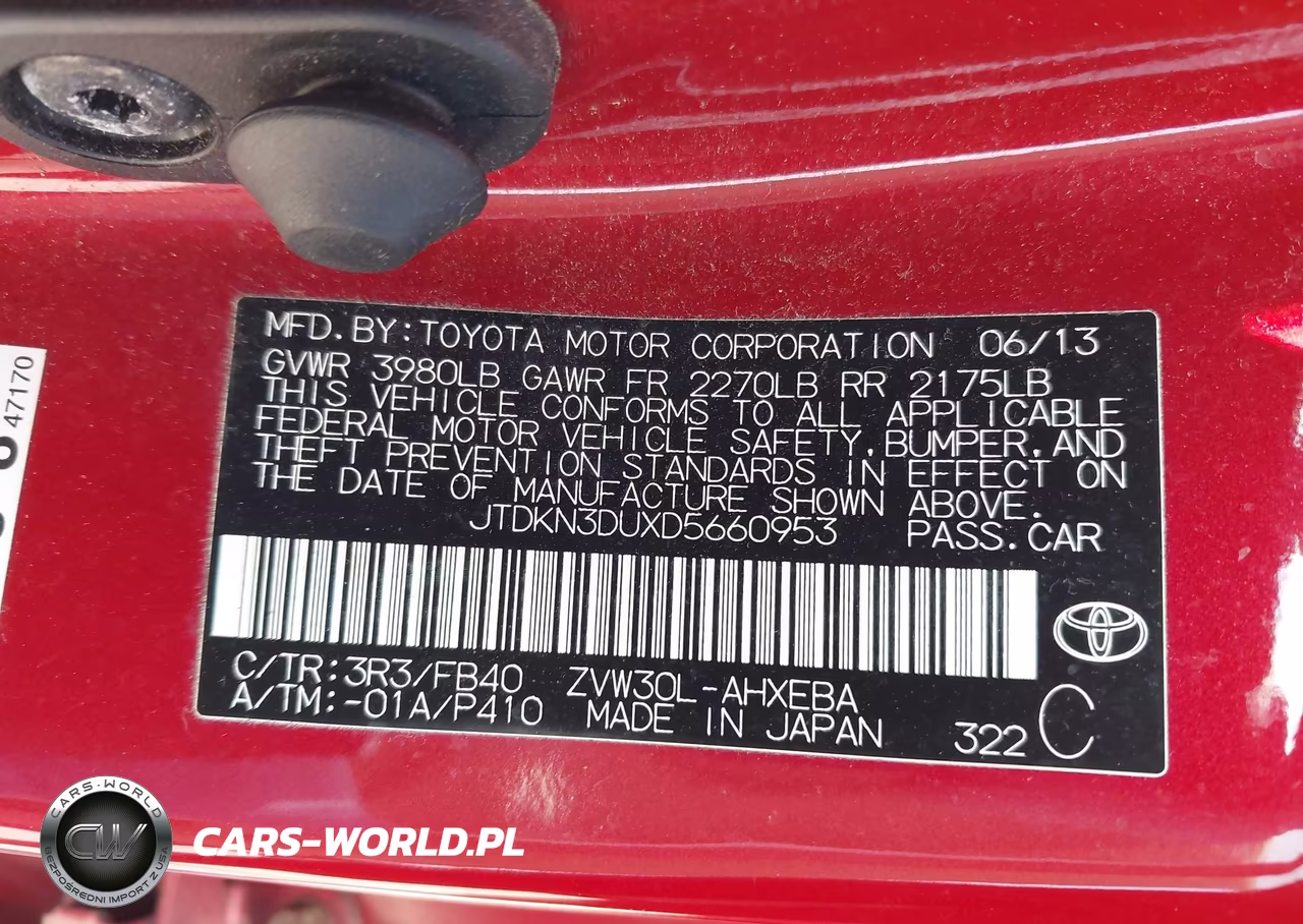 2013 Toyota Prius Two VIN:JTDKN3DUXD5660953 - 9