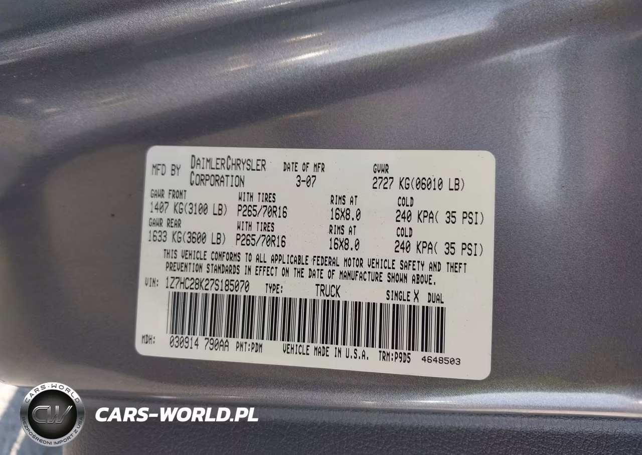2007 Mitsubishi Raider Ls VIN:1Z7HC28K27S185070 - 9