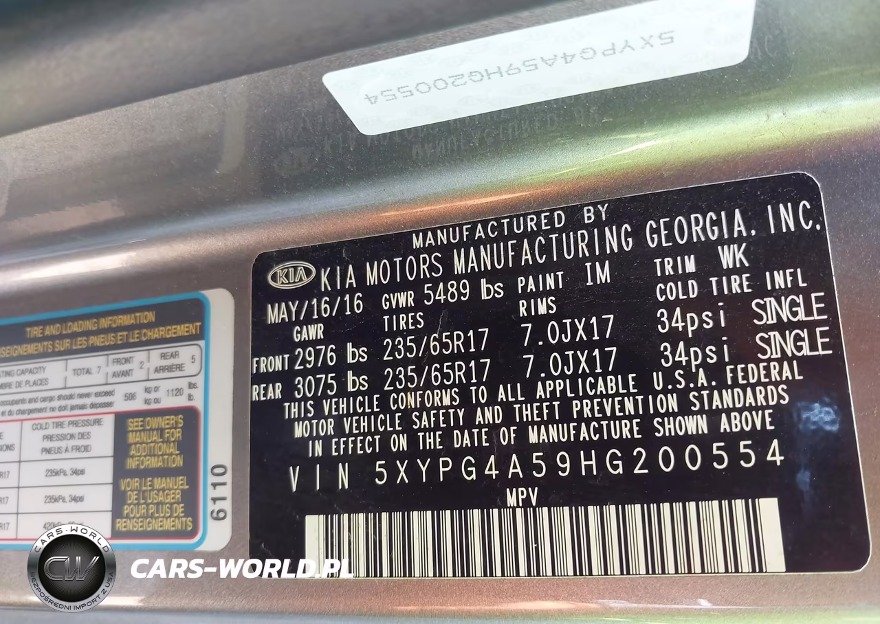 2017 Kia Sorento 3.3L Lx VIN:5XYPG4A59HG200554 - 9