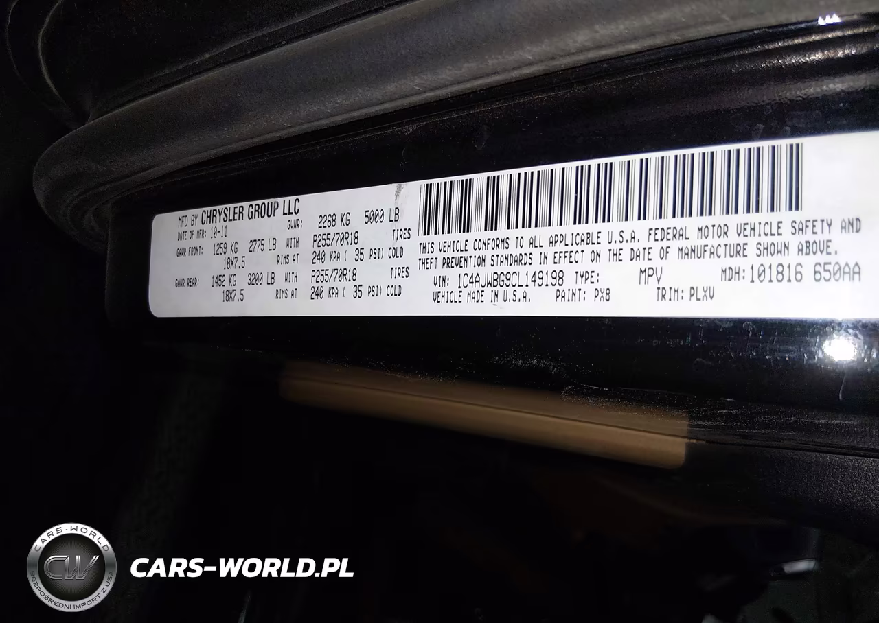 2012 Jeep Wrangler Sahara VIN:1C4AJWBG9CL149198 - 9
