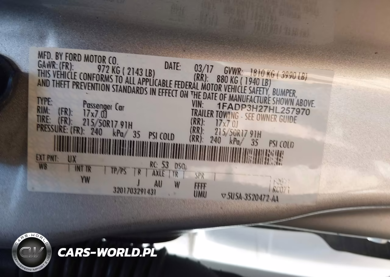 2017 Ford Focus Sel VIN:1FADP3H27HL257970 - 9