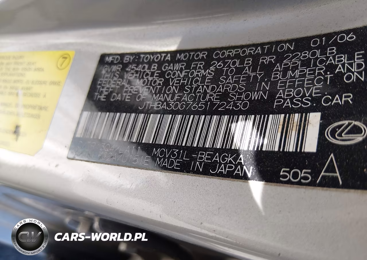 2006 Lexus Es 330 VIN:JTHBA30G765172430 - 12