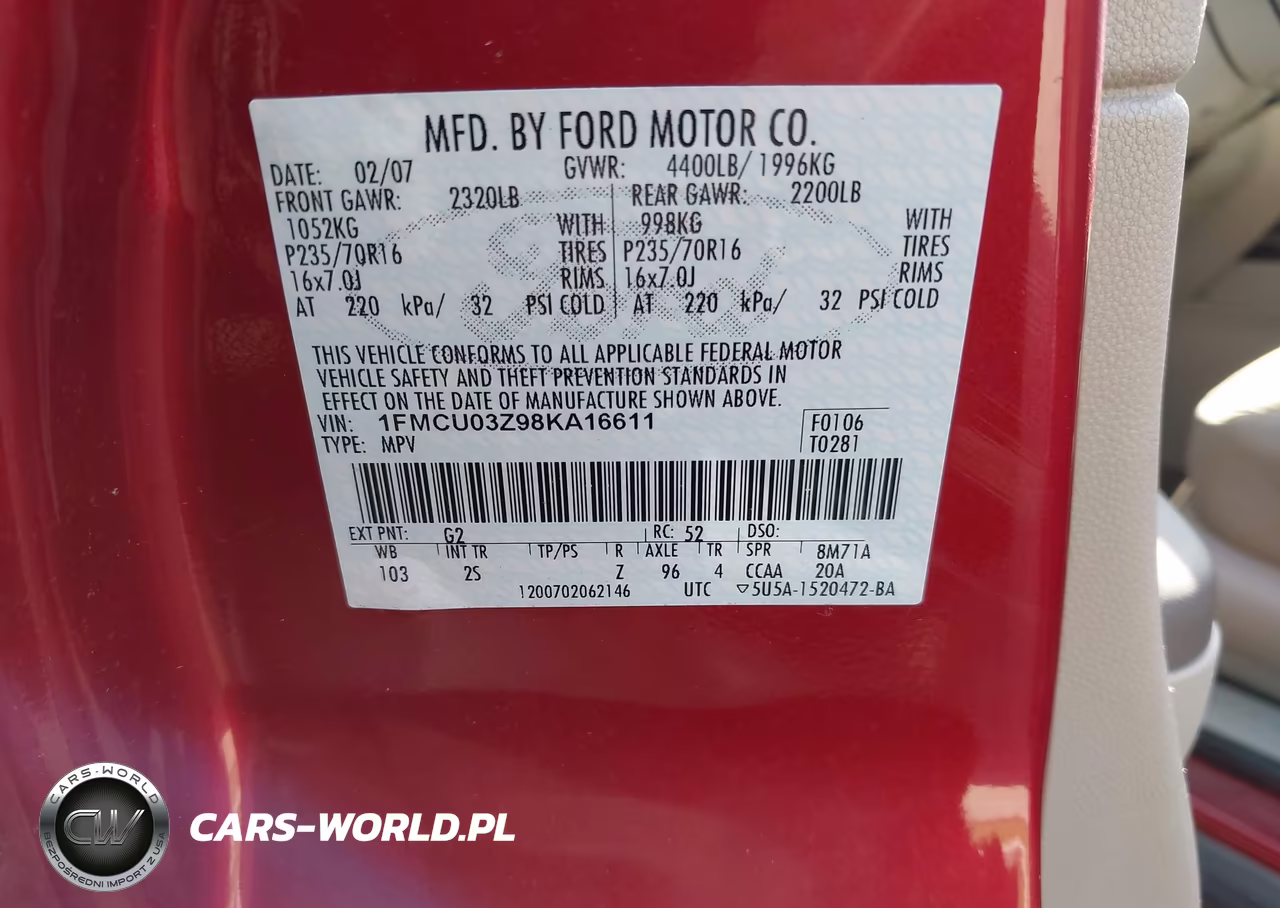 2008 Ford Escape Xlt VIN:1FMCU03Z98KA16611 - 9
