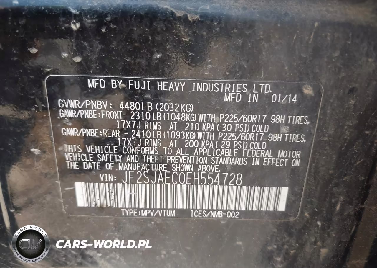 2014 Subaru Forester 2.5I Premium VIN:JF2SJAEC0EH554728 - 9