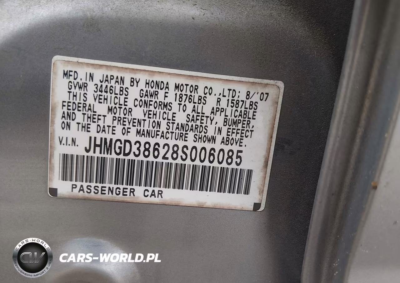 2008 Honda Fit Sport VIN:JHMGD38628S006085 - 9