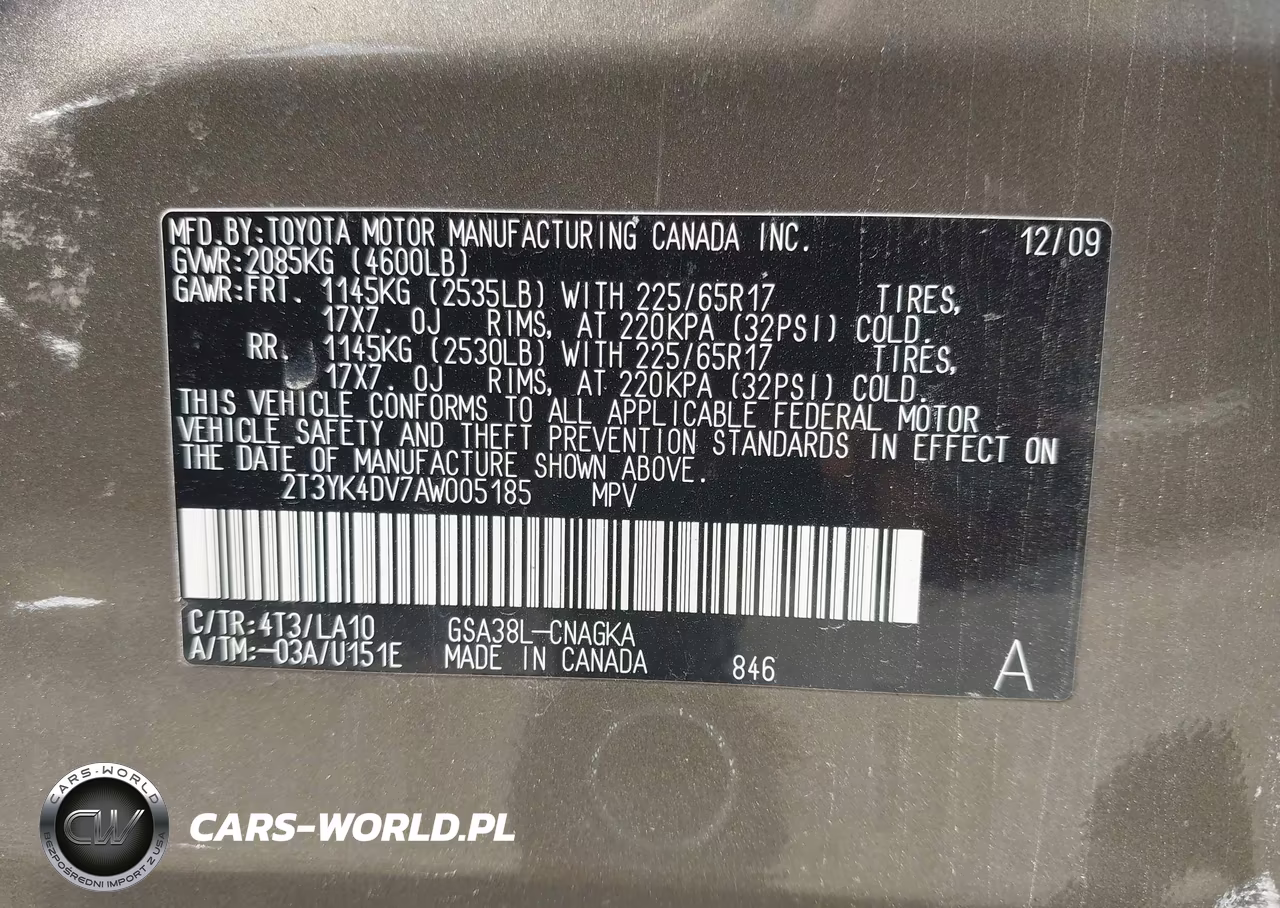 2010 Toyota Rav4 Limited V6 VIN:2T3YK4DV7AW005185 - 9