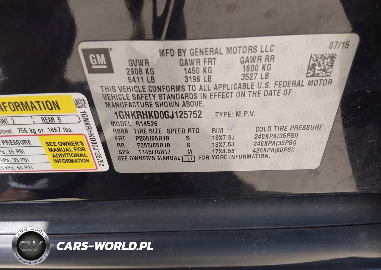 2016 Chevrolet Traverse 2Lt VIN:1GNKRHKD0GJ125752 - 9