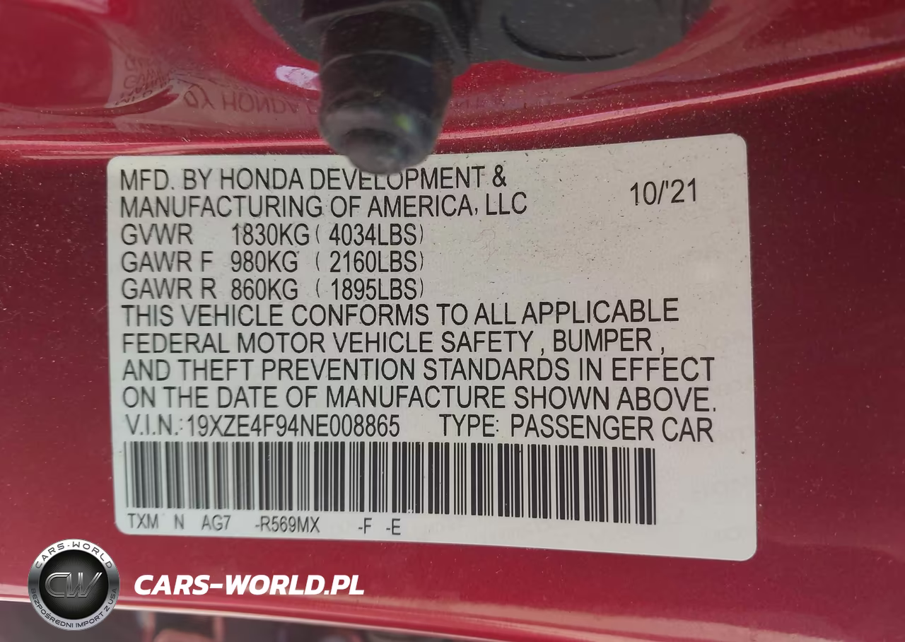 2022 Honda Insight Touring VIN:19XZE4F94NE008865 - 9