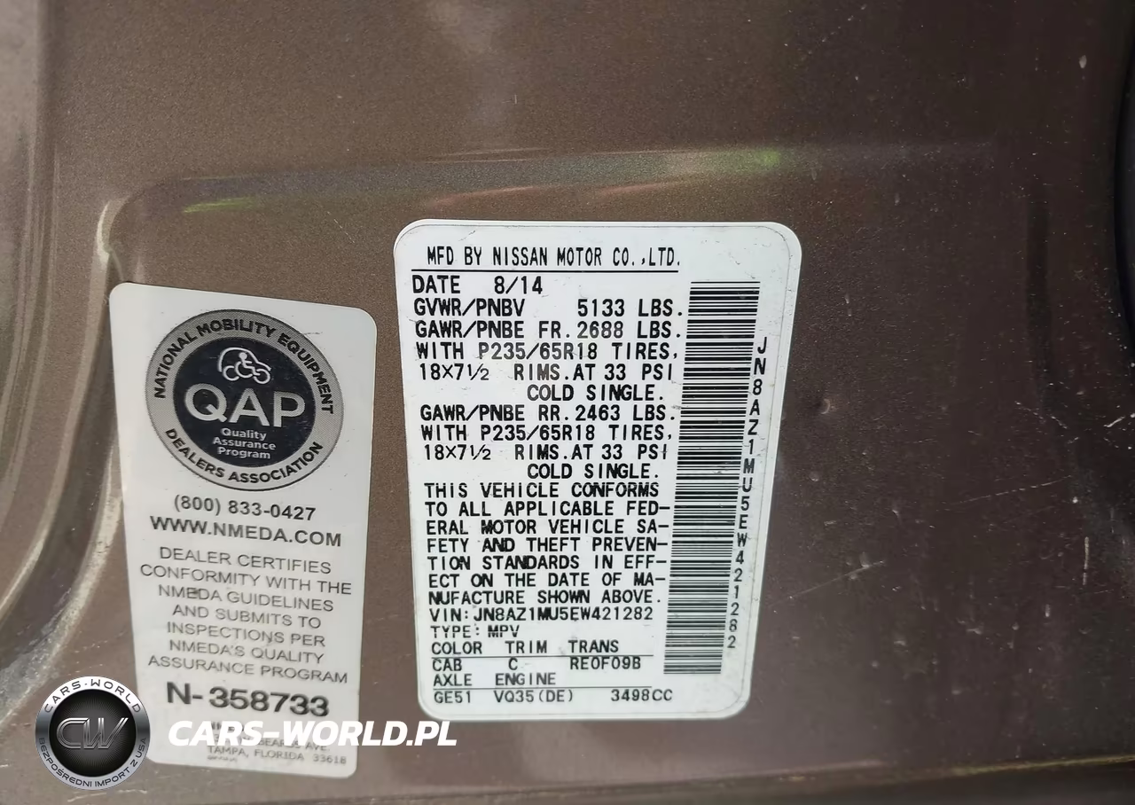 2014 Nissan Murano Sl VIN:JN8AZ1MU5EW421282 - 9
