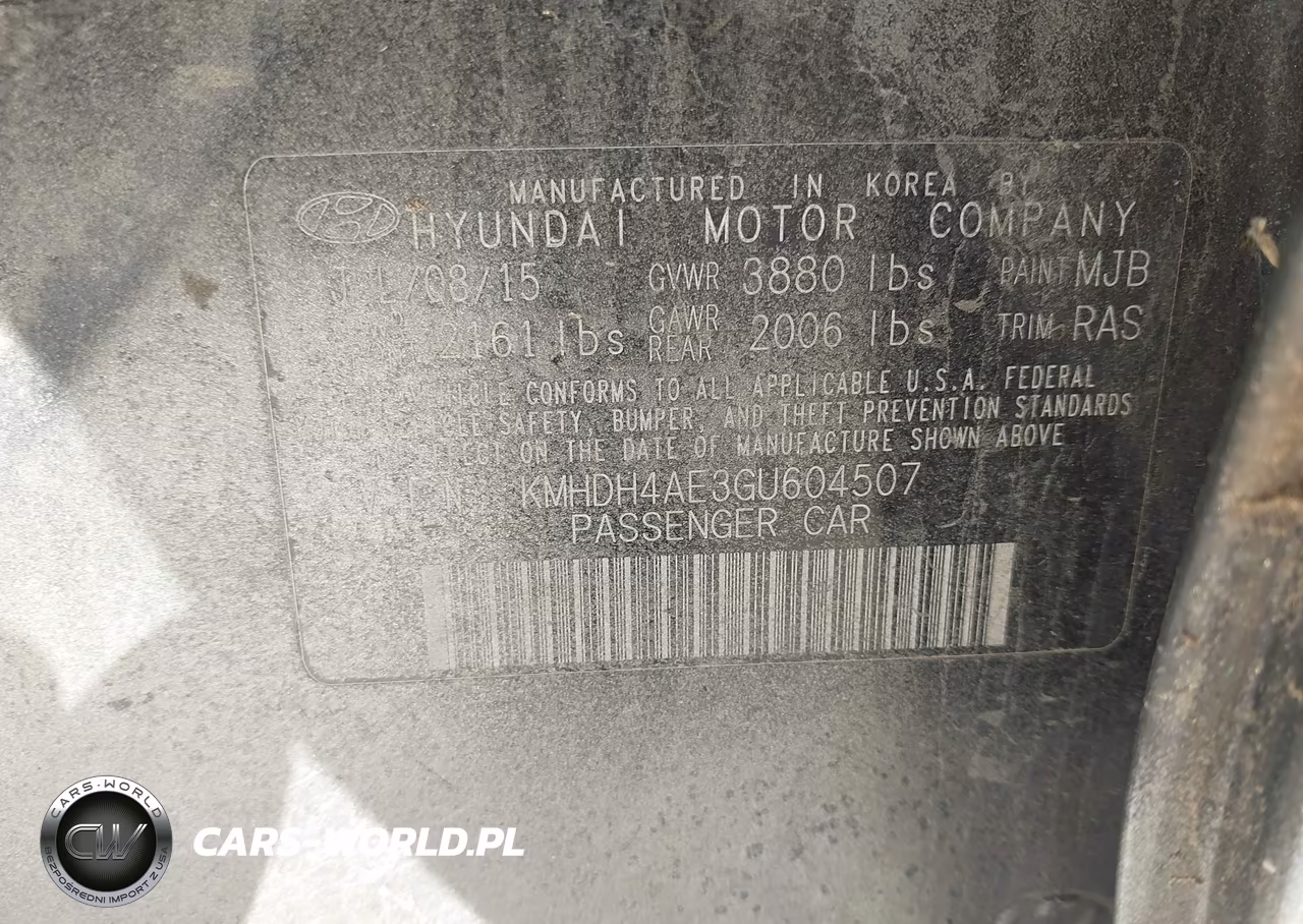 2016 Hyundai Elantra Se VIN:KMHDH4AE3GU604507 - 9