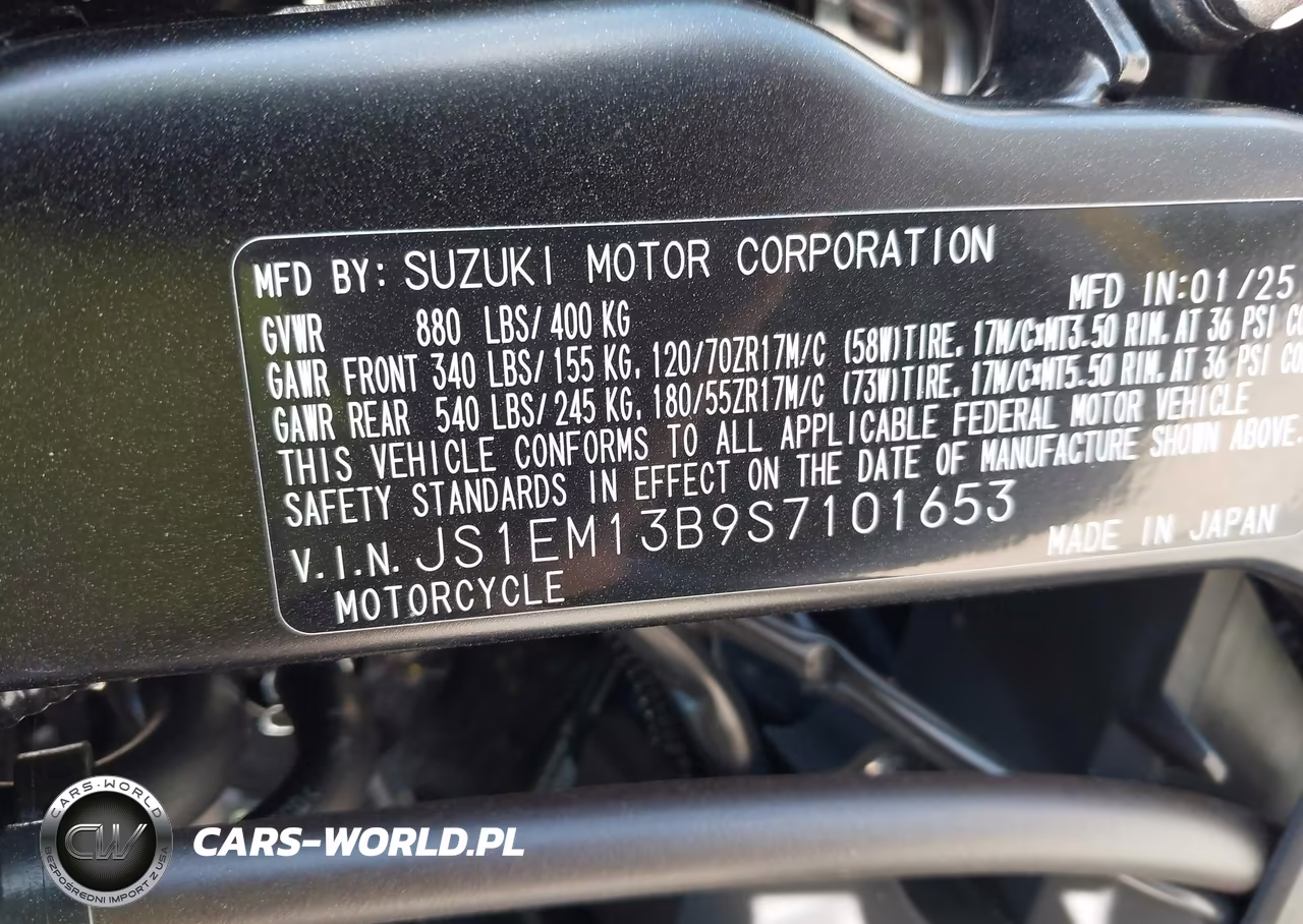 2025 Suzuki Gsx800 F VIN:JS1EM13B9S7101653 - 10