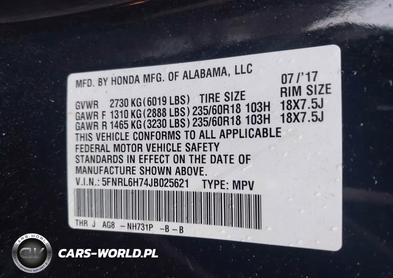 2018 Honda Odyssey Ex-L VIN:5FNRL6H74JB025621 - 9