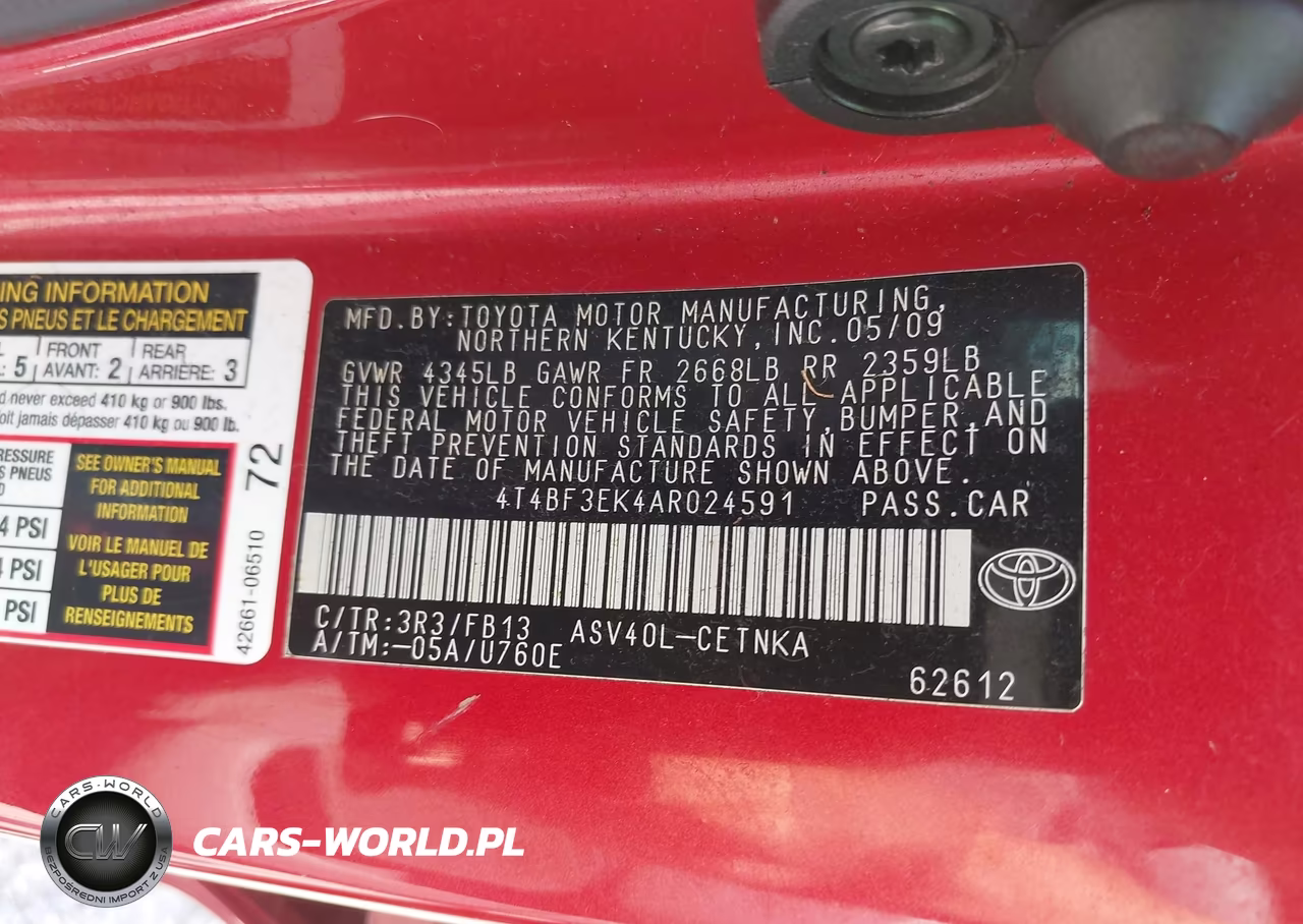 2010 Toyota Camry Le VIN:4T4BF3EK4AR024591 - 9