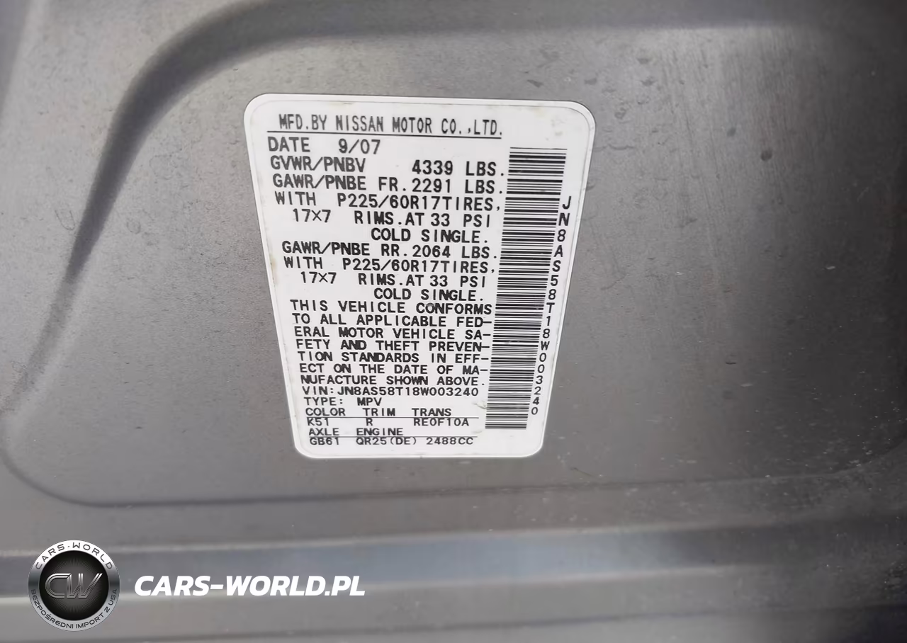 2008 Nissan Rogue Sl VIN:JN8AS58T18W003240 - 9