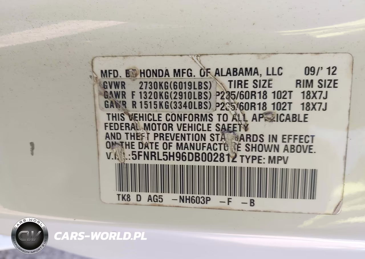2013 Honda Odyssey Touring-Touring Elite VIN:5FNRL5H96DB002812 - 9