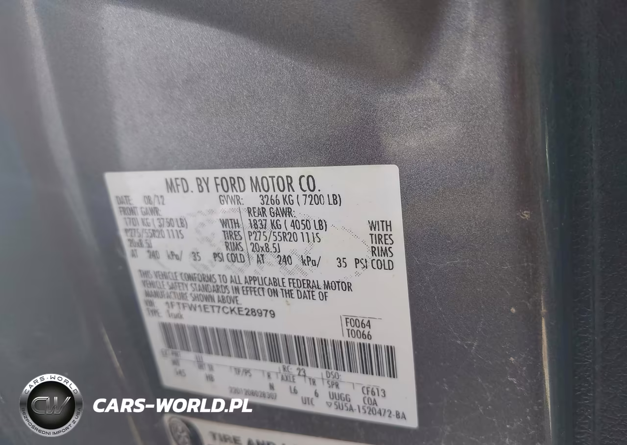 2012 Ford F150 Supercrew VIN:1FTFW1ET7CKE28979 - 9